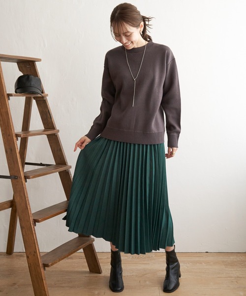 ikka スカート ウーリッシュフラノプリーツスカート : ZOZOTOWN