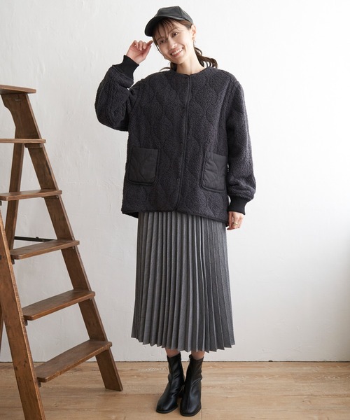 ikka スカート ウーリッシュフラノプリーツスカート : ZOZOTOWN