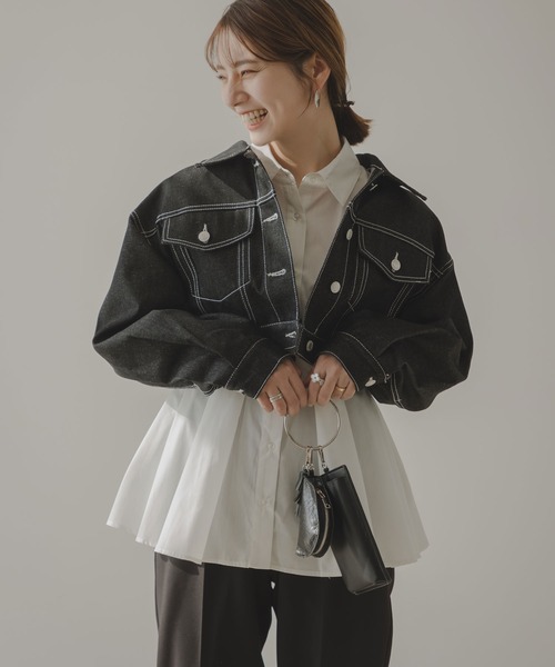 rectangle（レクタングル） デニムジャケット gジャン 2WAYフリル