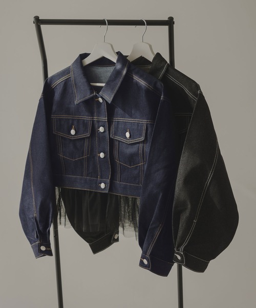 rectangle（レクタングル） デニムジャケット gジャン 2WAYフリル