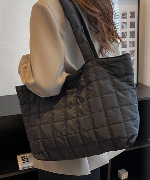 黒 キルティング トートバッグ STYLEBLOCK（スタイルブロック） トートバッグ キルティングトート