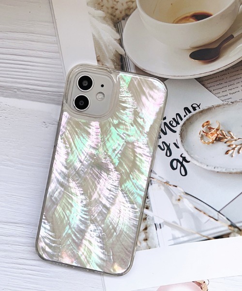 キラキラ天然シェル♡グレープグリーン✨オリジナルスマホケース iPhoneケース キラキラ天然シェル♡グレープグリーン✨オリジナルスマホケース iPhoneケース