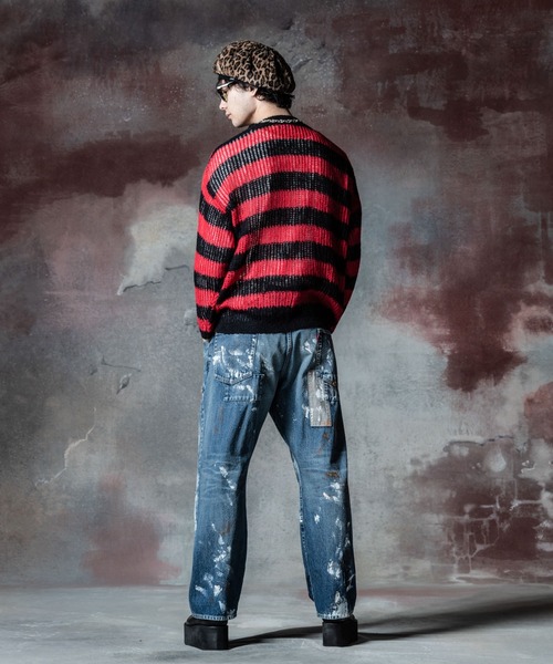 glamb セーター ニット Mesh Border Knit / メッシュボーダー