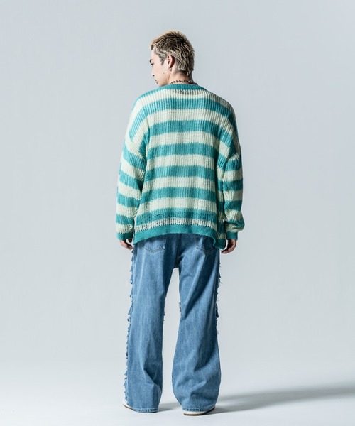 glamb セーター ニット Mesh Border Knit / メッシュボーダー
