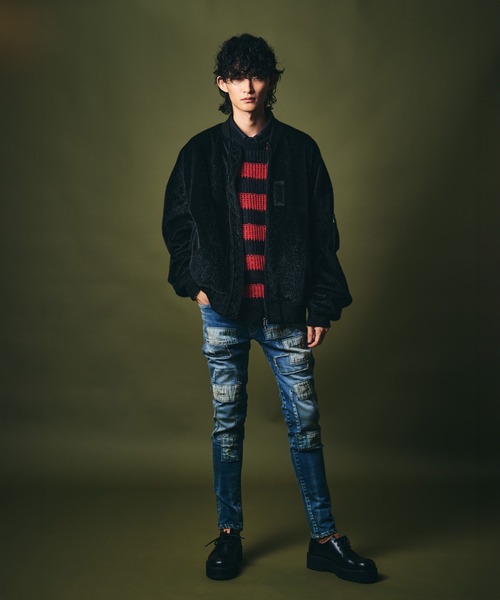 glamb bearニットセーター BEAR YOUTHワッペン セーター|HYSTERIC GLAMOUR MEN | HYSTERIC