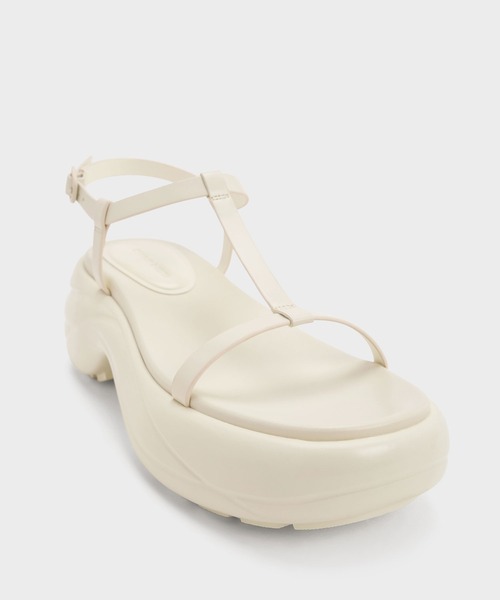 CHARLES ＆ KEITH サンダル ティーバーカーブプラットフォーム