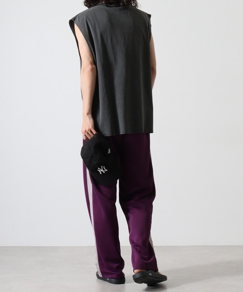 グラフィックプリント タンクトップ 黒 SITRY タンクトップ Pigment Graphic No Sleeve Shirt