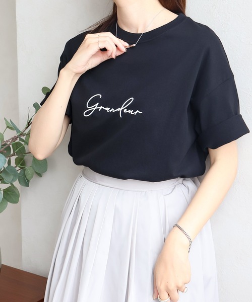 Social GIRL（ソーシャルガール） tシャツ 半袖 grandeur筆記体ロゴ