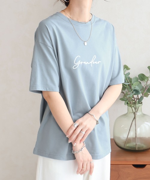 Social GIRL（ソーシャルガール） tシャツ 半袖 grandeur筆記体ロゴ