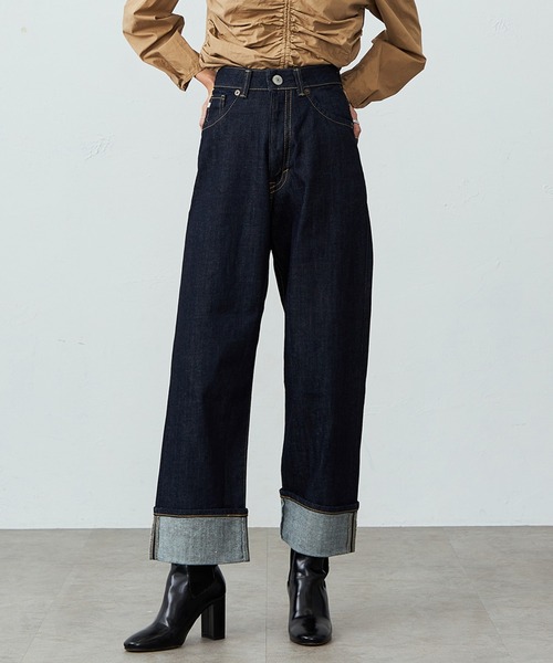 ジーンズ デニム デニムパンツ SOMETHING ELSA SUPER HI-RISE LOOSE STRAIGHT/スーパーハイライズルーズストレ