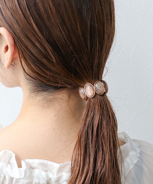 Cepica（セピカ） ヘアクリップ オーバルストーンミニヘアリエル