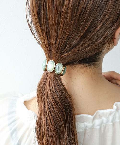 Cepica（セピカ） ヘアクリップ オーバルストーンミニヘアリエル