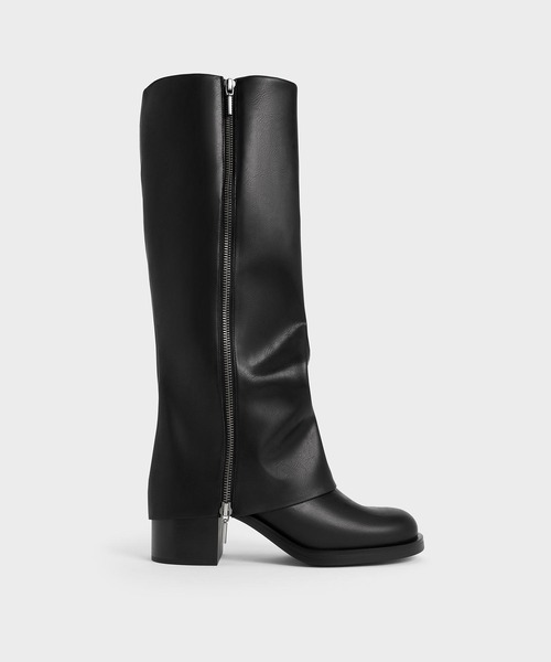 CHARLES ＆ KEITH ブーツ Louise ルーイ サイドジップニーハイ