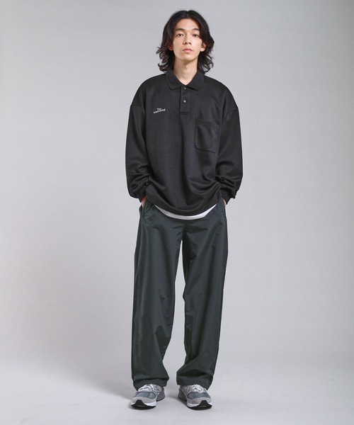 The unormwind ポロシャツ 胸ロゴ刺繍裾ドローコード鹿の子ポンチ