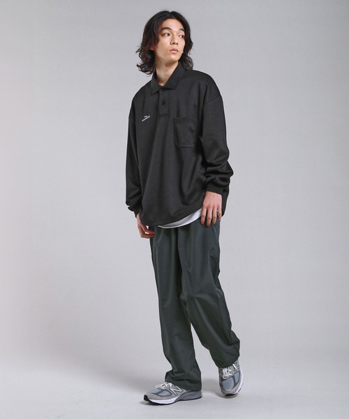 The unormwind ポロシャツ 胸ロゴ刺繍裾ドローコード鹿の子ポンチ