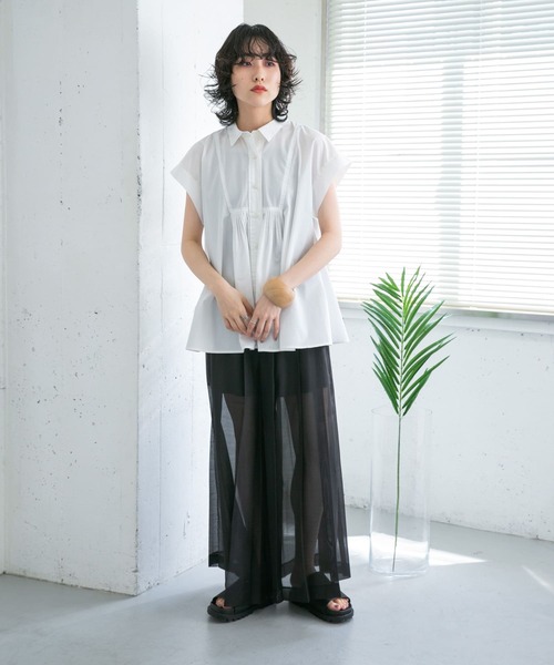 「KBF」 半袖ブラウス ONE ワンウォッシュ レディース KBF 「KBF」 半袖ブラウス ONE ラベンダー レディース