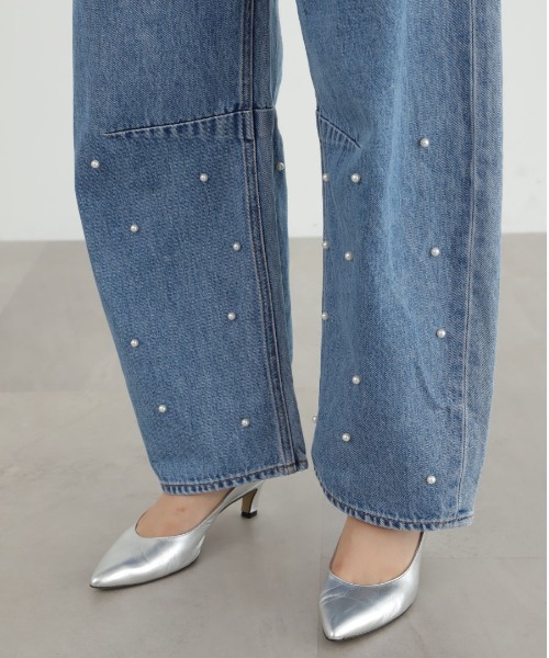 ジルJILL☆オーガニックパールデニムパンツ JILL STUART ジーンズ デニム デニムパンツ オーガニックパール