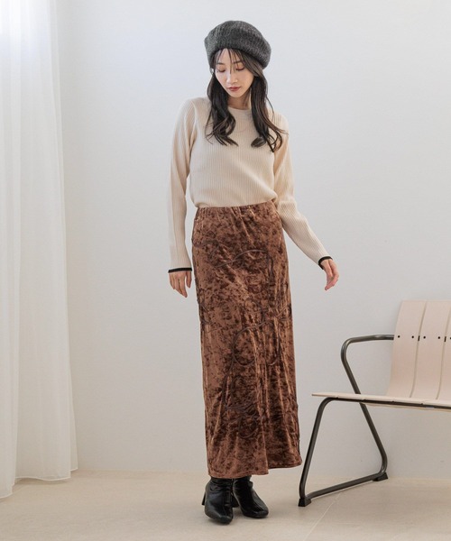 ゆたん LOWRYS FARM スカート コードシシュウベロアスカート 151432