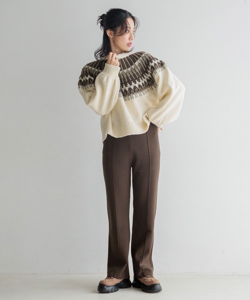 LOWRYS FARM パンツ スムースニットパンツ 133530 レディース 