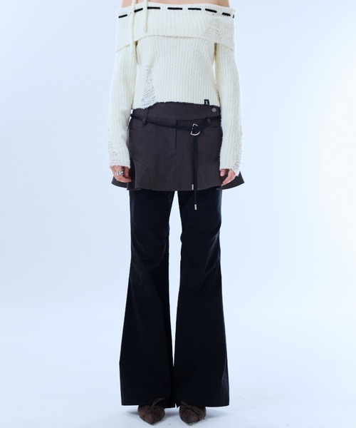 LUVISTRUE SKIRTPANTS スカートパンツ PA プリーツスカートパンツ（ブラック） - LUVISTRUE | 60
