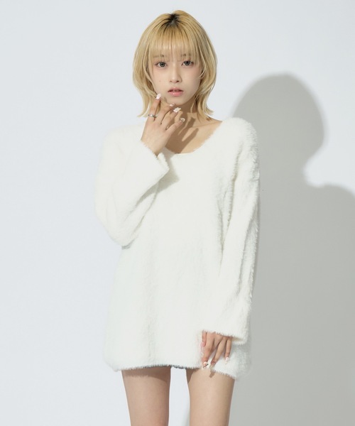 ALLuRing ChaRm ニット セーター Round Neck Shaggy Knit