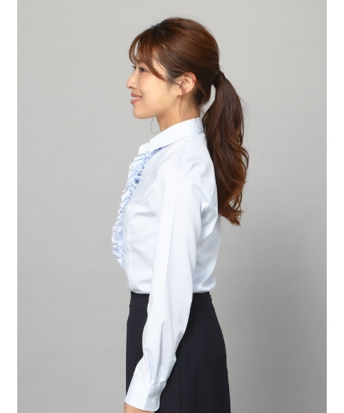まとめ買いでお得 ブラウス シャツ 「形態安定」長袖ブラウス STOVEL MASON WHITE トップス