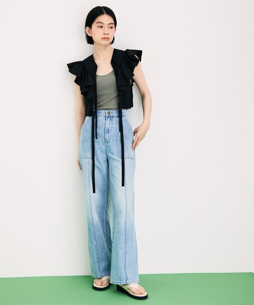 「ADAM ET ROPE'」 ノースリーブブラウス FREE ベージュ レディース SALON adam et rope' 「SALON rope'」 ノースリーブブラウス