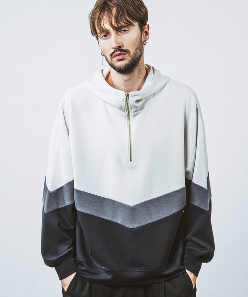 パーカー 「NO ID.」Changing Half Zip Parka / チェンジング ハーフ