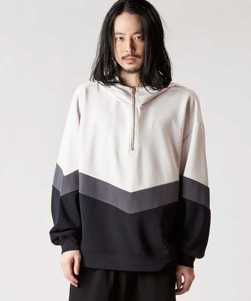NHL ハーフジップパーカー新品未使用です！ NO ID.（ノーアイディー） パーカー 「NO ID.」Changing Half Zip