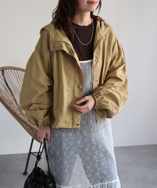 ap retro マウンテンパーカー ウインドブレーカー ボリュームスリーブ