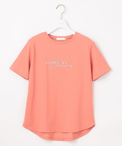 tシャツ ベーシックロゴTシャツ/洗える レディース any SiS tシャツ 「洗える」ベーシックロゴ刺繍 Tシャツ