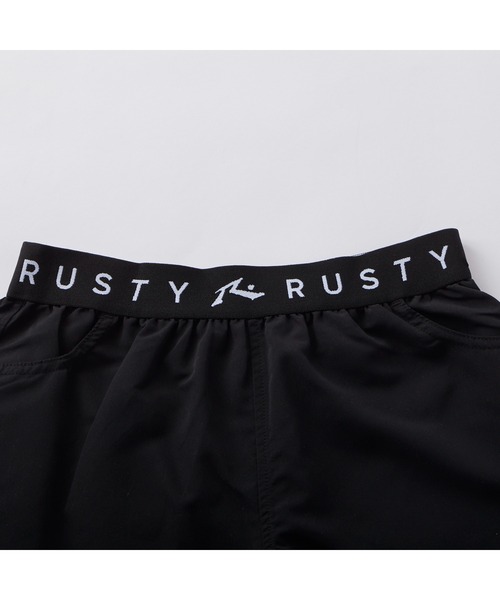 水着 RUSTY ラスティ ブランド ロゴ 半袖 Tシャツ ブラトップ ショートパンツ タンキニ 水着 4点セット セットアイテム キッズ 子供の画像