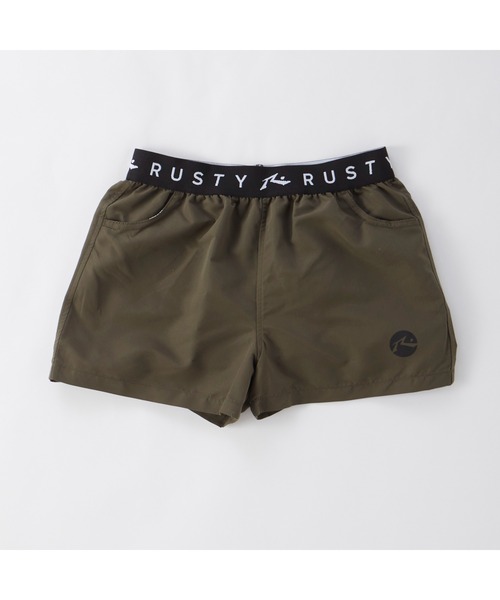 水着 RUSTY ラスティ ブランド ロゴ 半袖 Tシャツ ブラトップ ショートパンツ タンキニ 水着 4点セット セットアイテム キッズ 子供の画像