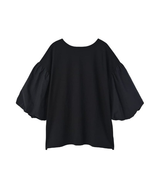 tシャツ 「BLK001」袖ボリュームカットソー レディース