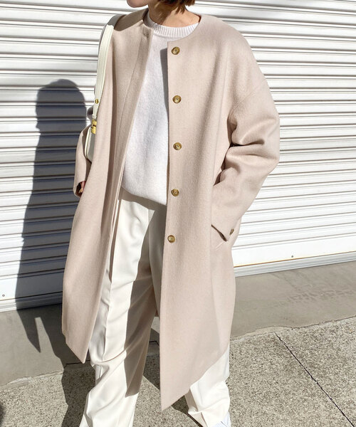 SLOBE IENA（スローブイエナ） ノーカラーコート 34 ベージュ