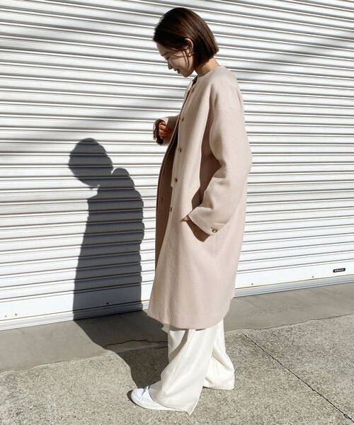SLOBE IENA（スローブイエナ） ノーカラーコート 34 ベージュ