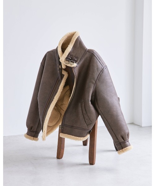 「TODAYFUL」 ジップアップブルゾン 36inch ブラック レディース_画像5