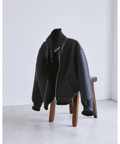 「TODAYFUL」 ジップアップブルゾン 36inch ブラック レディース_画像6