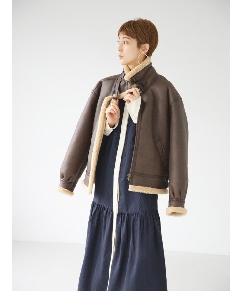 「TODAYFUL」 ジップアップブルゾン 36inch ブラック レディース_画像7