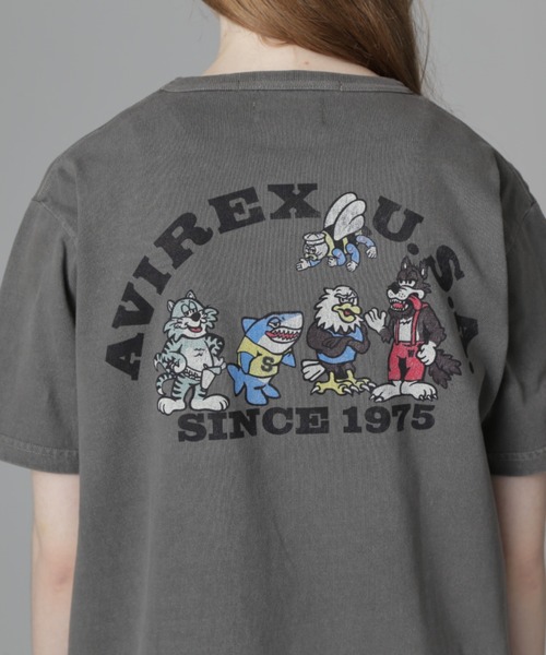 tシャツ FADE WASH PRINT T-SHIRT/フェードウォッシュプリントTシャツ レディース AVIREX tシャツ FADE WASH PRINT T-SHIRT/フェードウォッシュ