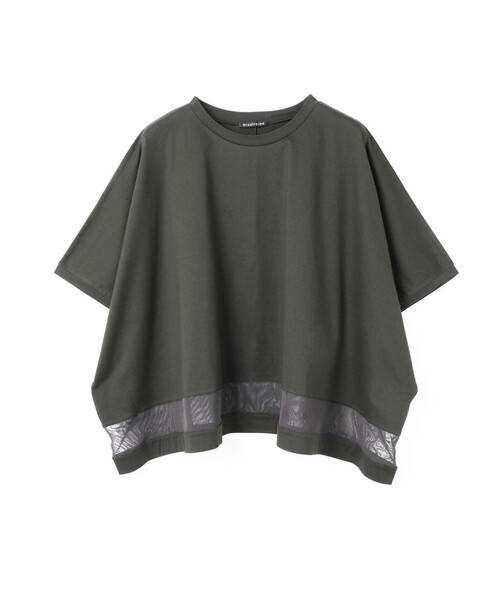 tシャツ mizuiro ind メッシュミックスワイドプルオーバー レディース