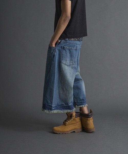 ANDER HUNK ジーンズ Overdyed Studed Baggy Jorts / オーバー