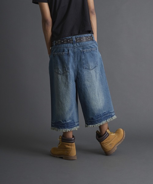 ANDER HUNK ジーンズ Overdyed Studed Baggy Jorts / オーバー