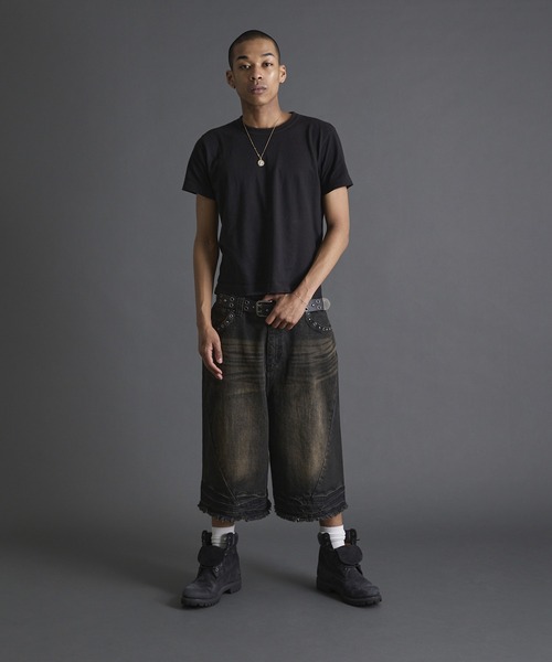 【ANDER HUNK】　Studs Design Baggy Slacks M 新色追加】Studs Design Baggy Slacks/ スタッズデザインバギー