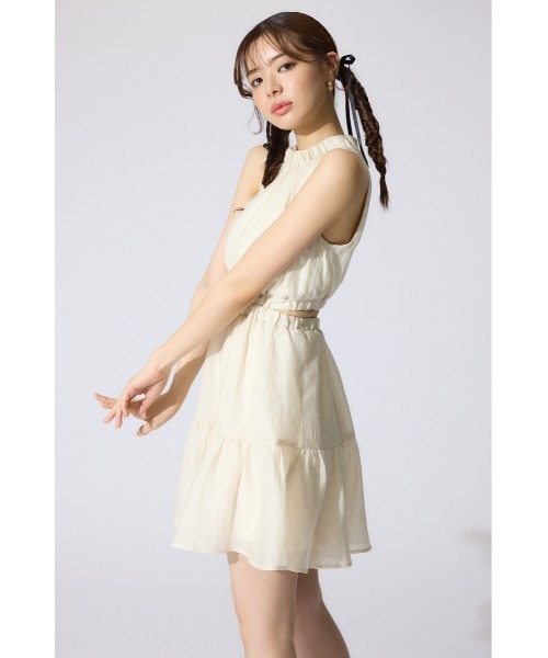 ホルターネックギャザーミニフレアワンピース rienda 新品タグ付き Mサイズ rienda | 【AKB48 千葉恵里さん着用・女神ワンピ