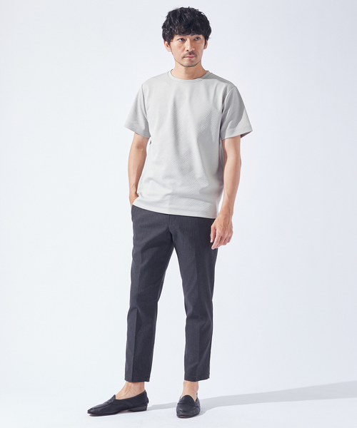 ABAHOUSE GRAY スラックス 「ハイパーストレッチ」ヘリンボーン
