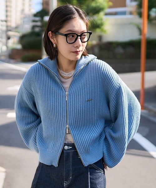 「VIVAYOU」 ニットカーディガン「PUBLUXコラボ」 フリ- オフホワイト レディース_画像4