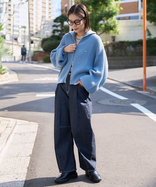 「VIVAYOU」 ニットカーディガン「PUBLUXコラボ」 フリ- オフホワイト レディース_画像6