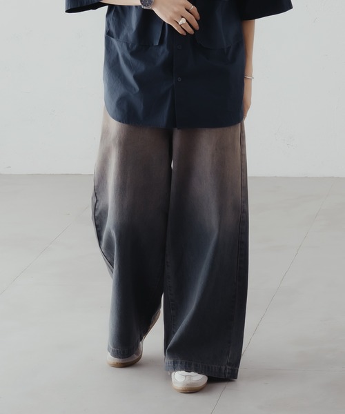 epnok ジーンズ グラデーションデニムワイドパンツ メンズ レディース