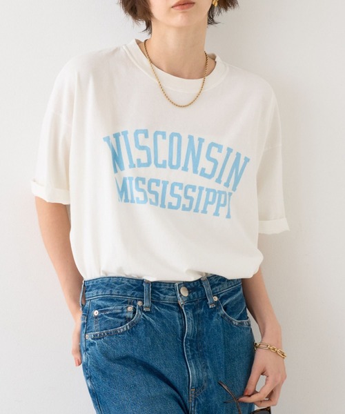 tシャツ 「REMI RELIEF／レミレリーフ」別注TEE WISCONSI ロゴTシャツ レディース